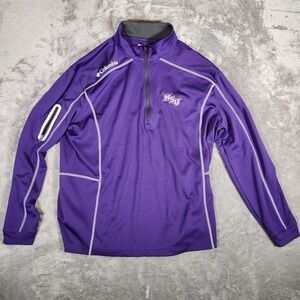 Columbia NSU Pullover Men's XL Purple Golf Omni-Wick Shotgun Jacket 1/4 Zip‎